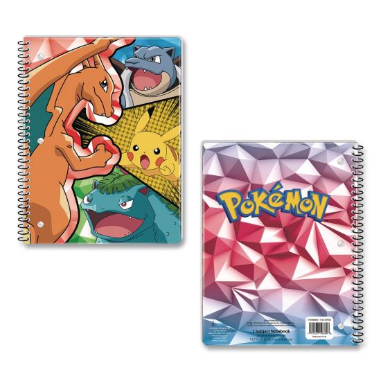 Licensed Spiral Notebook, Pokemon, 1-Subject, Wide/Legal Rule, Multicolor Cover, (70) 10.5 x 8 Sheets1