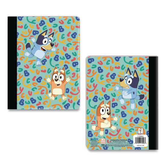 Licensed Composition Book, Bluey and Bingo, Wide/Legal Rule, Multicolor Cover, (100) 9.75 x 7.5 Sheets1