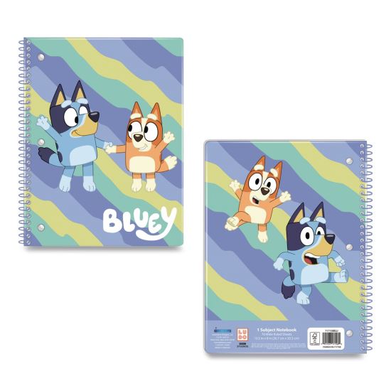 Licensed Spiral Notebook, Bluey and Bingo, 1-Subject, Wide/Legal Rule, Multicolor Cover, (70) 10.5 x 8 Sheets1