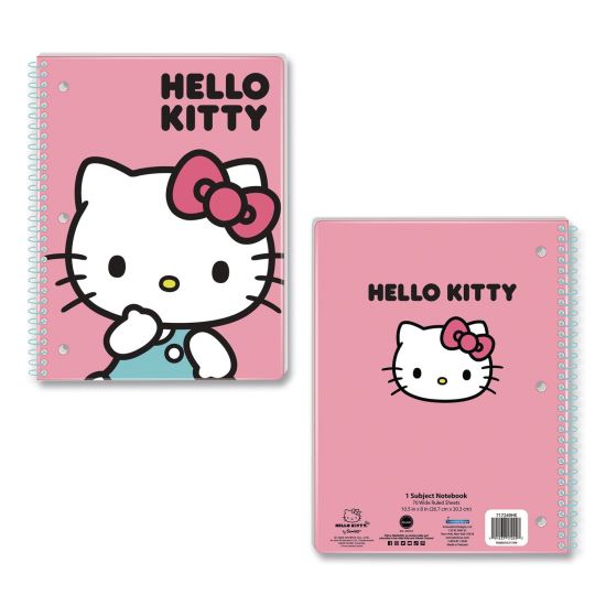 Licensed Spiral Notebook, Hello Kitty, 1-Subject, Wide/Legal Rule, Multicolor Cover, (70) 10.5 x 8 Sheets1