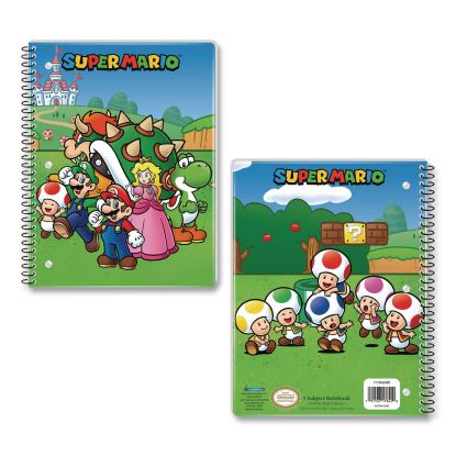 Licensed Spiral Notebook, Super Mario, 1-Subject, Wide/Legal Rule, Multicolor Cover, (70) 10.5 x 8 Sheets1