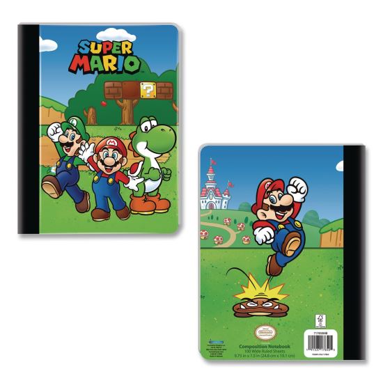 Licensed Composition Book, Super Mario, Wide/Legal Rule, Multicolor Cover, (100) 9.75 x 7.5 Sheets1