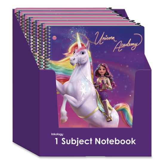Licensed Spiral Notebook, Randomly Assorted Unicorn Academy Cover Designs, Medium/College Rule, (80) 10.5 x 8 Sheets1