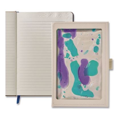 Shake It Up Sensory Journal, Interactive Blue/Purple Color-Fusing Oil Ocean, Wide/Legal Rule, Cream Cover, (80) 8 x 5 Sheets1