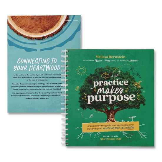 Guided Journal: Practice Makes Purpose by Melissa Bernstein and Shiri Mund, PhD, Green Tree Cover, (90) Sheets1