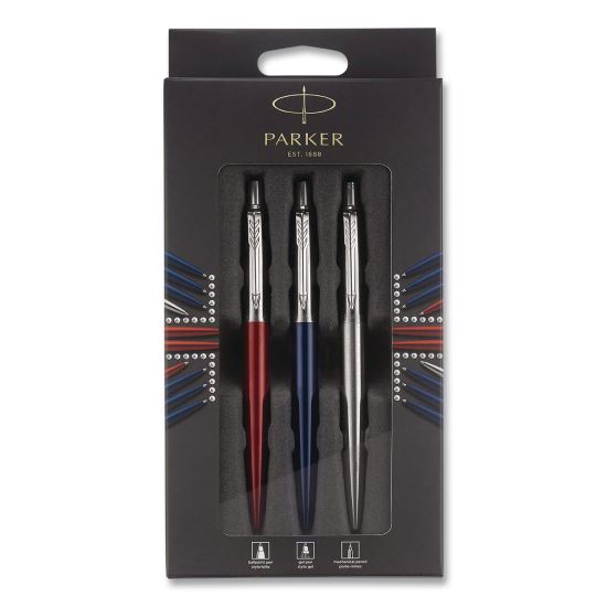 Jotter Retractable Pen and Pencil Set, (1) Medium Blue Ballpoint Pen, (1) Medium Black Gel Pen, (1) 0.7 mm Mechanical Pencil1