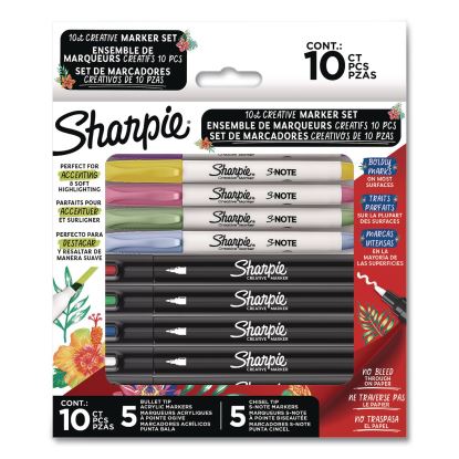 Creative Markers, Assorted Tips, Assorted Colors, 10/Pack1