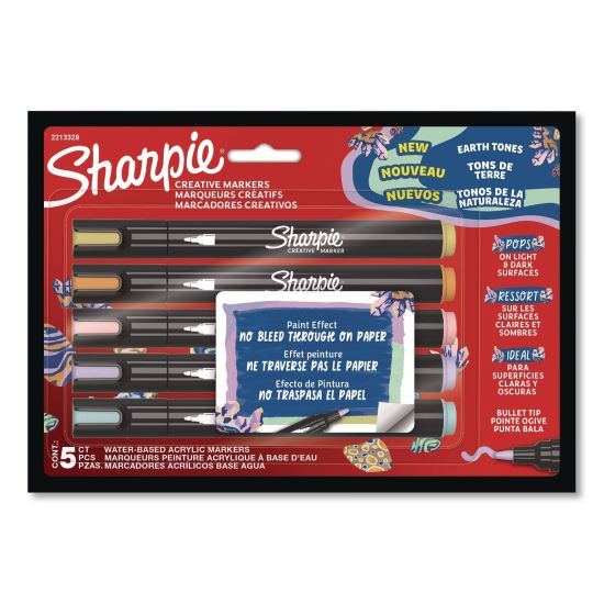 Creative Markers, Light Earth Tones, Bullet Tip, Assorted, 5/Pack1