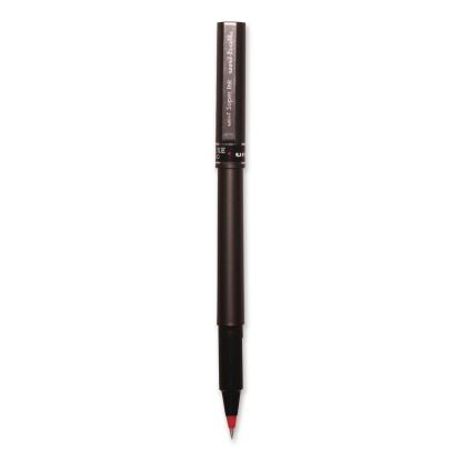 Deluxe Rollerball Pen, Stick, Micro 0.5 mm, Red Ink, Metallic Gray/Black/Red Barrel1