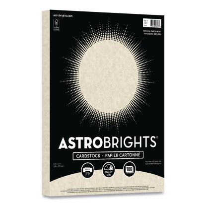 Color Cardstock, 65 lb Cover Weight, 8.5 x 11, Natural, 100 Sheets/Pack1