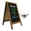 Indoor/Outdoor A-Frame Sidewalk Sign, Black 18 x 29 Surface, Brown Frame, 22 x 25 x 401