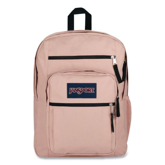 Big Student Backpack, Fits Devices Up to 15", Polyester, 13 x 7.5 x 17, Misty Rose1
