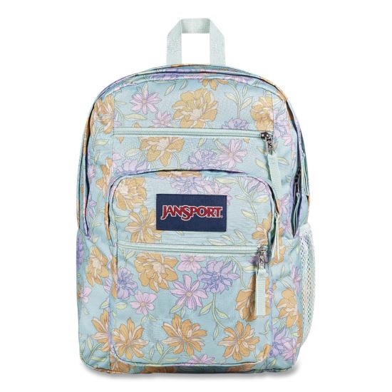 Big Student Backpack, Fits Devices Up to 15", Polyester, 13 x 7.5 x 17, Faded Floral1