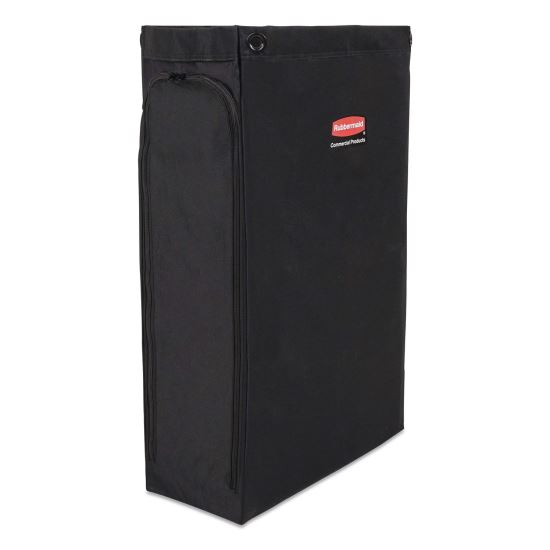 Side Load Linen Bag for Rubbermaid Commercial 2202581, 2202527, 2202587 Carts, 3.7 Bushels, 9 x 21.1 x 33, Black, 4/CT1