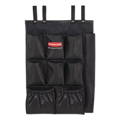 Fabric 9-Pocket Cart Organizer, 19.8 x 1.5 x 27.5, Black, 6/Carton1