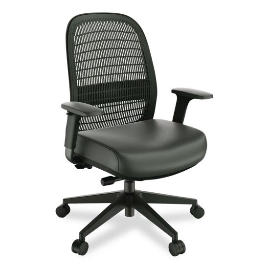 Health Bedford Polyurethane Nylon Task Chair, Supports Up to 275 lbs, 18" to 21.6" Seat Height, Black Seat/Back/Base1