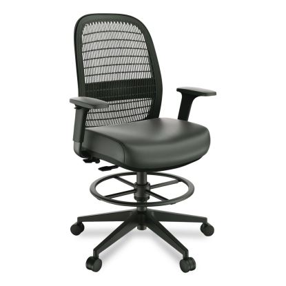 Health Bedford Drafting Stool, Supports Up to 275 lb, 26.5x 33.6 Seat Height, Black Seat, Black Back, Black Base1