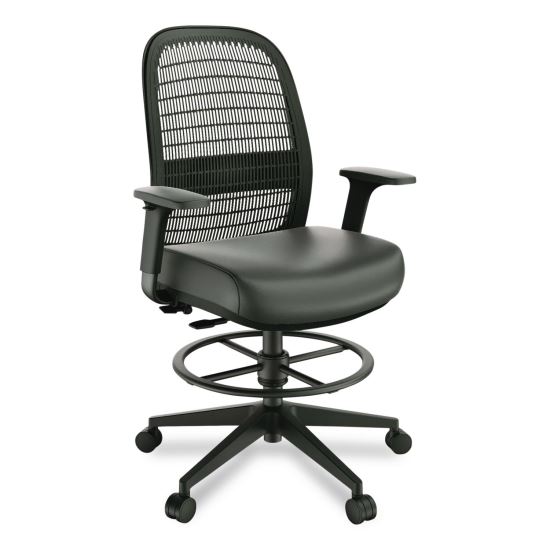 Health Bedford Drafting Stool, Supports Up to 275 lb, 26.5x 33.6 Seat Height, Black Seat, Black Back, Black Base1