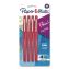 Flair Felt Tip Porous Point Pen, Stick, Medium 0.7 mm, Red Ink, Red Barred, 4/Pack1