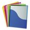 One-Pocket Plastic Portfolio Folder, 8.5 x 11, Wave, Assorted Colors, 5/Pack1