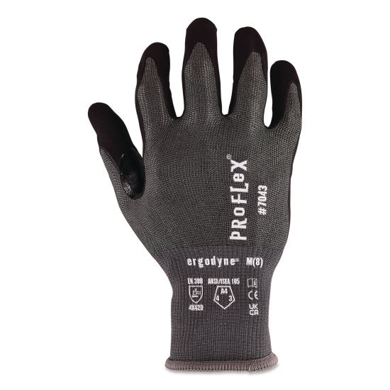 ProFlex 7043 ANSI A4 Nitrile Coated CR Gloves, EN388: 4X42D, 10" Long, X-Small (6), Gray, Pair1