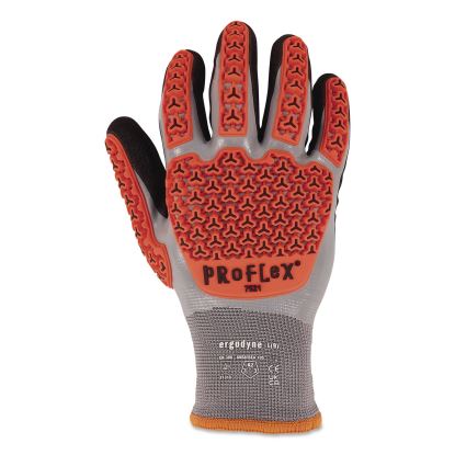 ProFlex 7521 Thermal Coated Impact-Resistant Gloves: EN 388: 2131X, 10" Long, Small (7), Gray, Pair1
