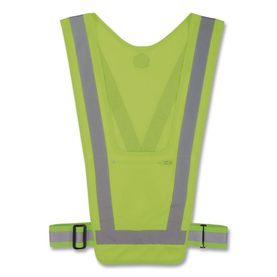 GloWear 8045X Hi-Vis Safety Vest, Polyester, One Size, Lime1
