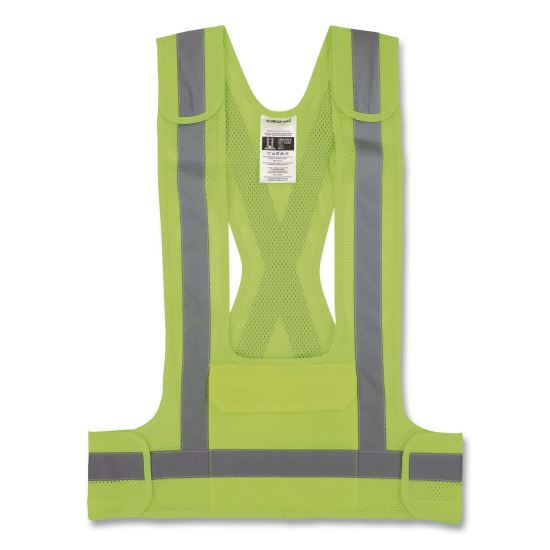 GloWear 8142BA Breakaway Type O Class 1 Hi-Vis Safety Vest, Polyester, Small/Medium, Lime1