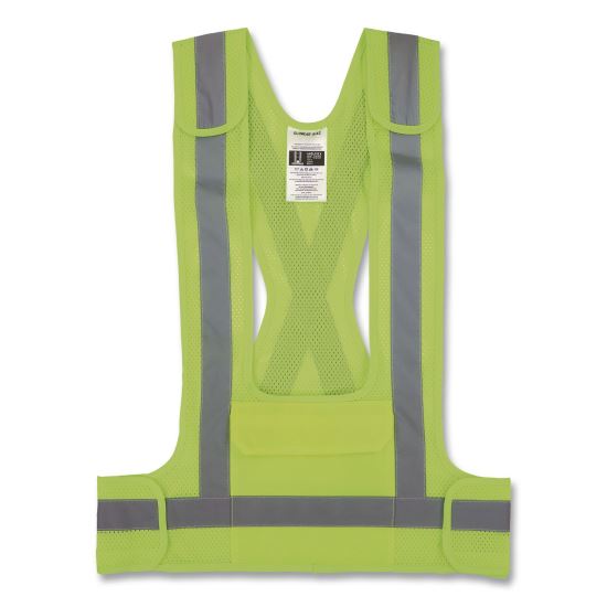 GloWear 8142BA Type O Class 1 Breakaway Hi-Vis Safety Vest, Polyester, Large/X-Large, Lime1