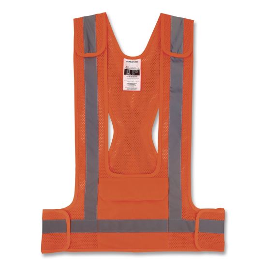 GloWear 8142BA Type O Class 1 Breakaway Hi-Vis Safety Vest, Polyester, Small/Medium, Orange1