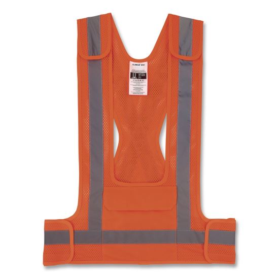 GloWear 8142BA Type O Class 1 Breakaway Hi-Vis Safety Vest, Polyester, Large/X-Large, Orange1