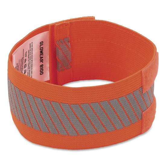 GloWear 8100 Hi-Vis Arm/Leg Band with Hook and Loop, Large/X-Large, Orange, 2/Pack1