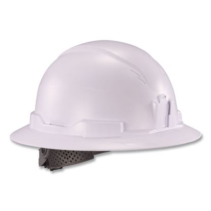 Skullerz 8963 Full Brim Class E Safety Helmet, 6-Point Rachet Suspension, Full Brim, White1