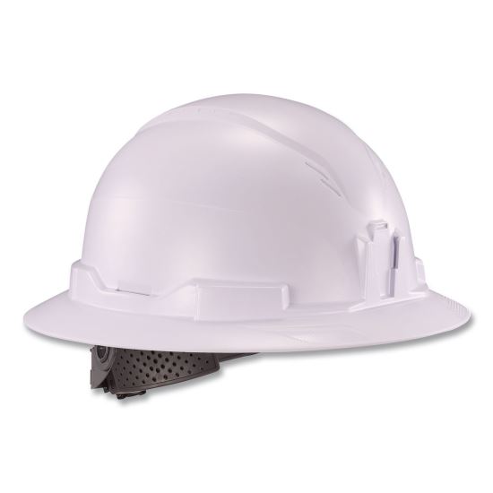 Skullerz 8963 Full Brim Class E Safety Helmet, 6-Point Rachet Suspension, Full Brim, White1