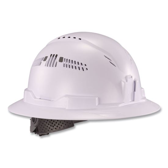 Skullerz 8964 Full Brim Class C Safety Helmet, 6-Point Ratchet Suspension, White1