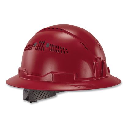 Skullerz 8964 Full Brim Class C Safety Helmet, 6-Point Ratchet Suspension, Red1