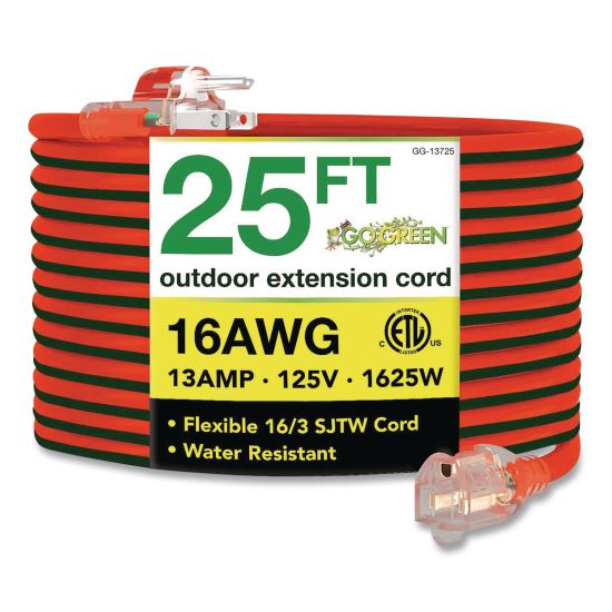 16 AWG Outdoor Extension Cord, 25 ft, 13 A, Orange1