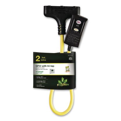 Portable Tri-Tap with GFCI, 3 Outlets, 2 ft Cord, Yellow1