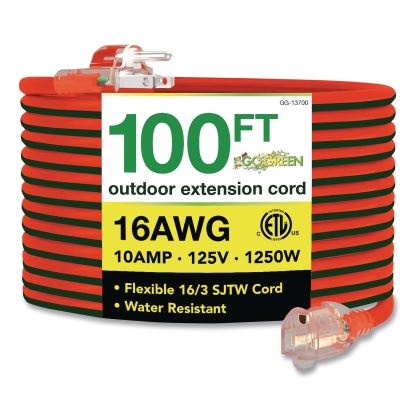 16 AWG Outdoor Extension Cord, 100 ft, 10 A, Orange1