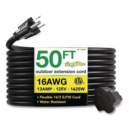 16 AWG Outdoor Extension Cord, 50 ft, 13 A,  Black1