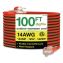 14 AWG Lighted End Heavy-Duty Extension Cord, 100 ft, 13 A, Orange/Black1