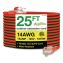 14 AWG Lighted End Heavy-Duty Extension Cord, 25 ft, 15 A, Orange/Black1