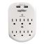 6 Outlet 4 USB Wall Tap, 735 J, White1