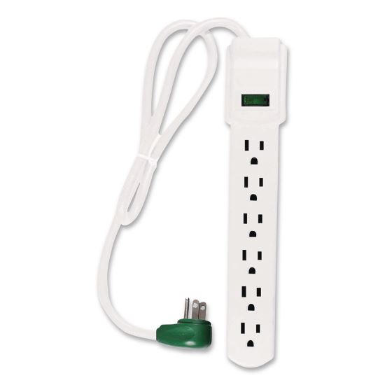 6 Outlet Surge Protector, 2.5 ft Cord, 160 J, White1