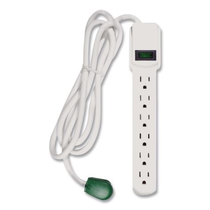 6 Outlet Surge Protector, 6 ft Cord, 250 J, White1