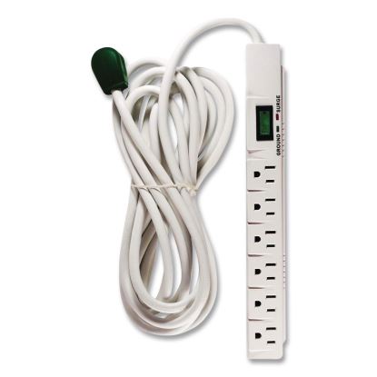 6 Outlet Surge Protector, 15 ft Cord, 1,200 J, White1