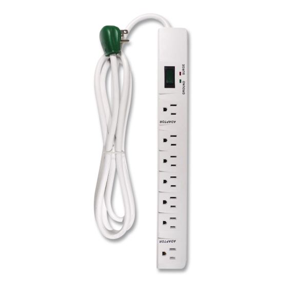 7 Outlet Surge Protector, 6 ft Cord, 1,200 J, White1