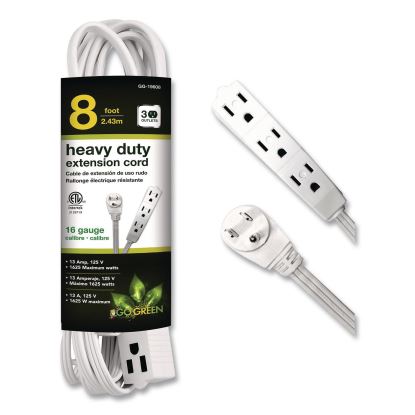 3 Outlet Indoor Extension Cord, 8 ft, 13 A, White1