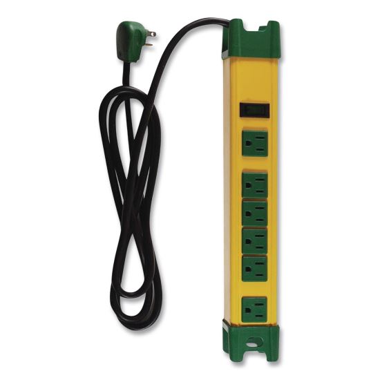 6 Outlet Metal Surge Protector, 6 ft Cord, 250 J, Yellow1