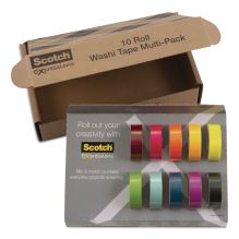 Expressions Washi Tape, 0.59" x 32.75 ft, Assorted Colors, 10 Rolls/Pack1